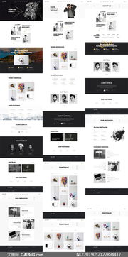 簡約至上 黑白風格網站圖文版式設計模板